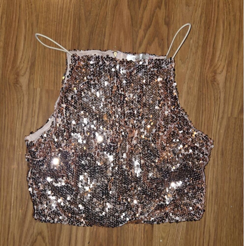 Pinklicious Rose Gold Sequin Blouse - Sparkle & Shine!